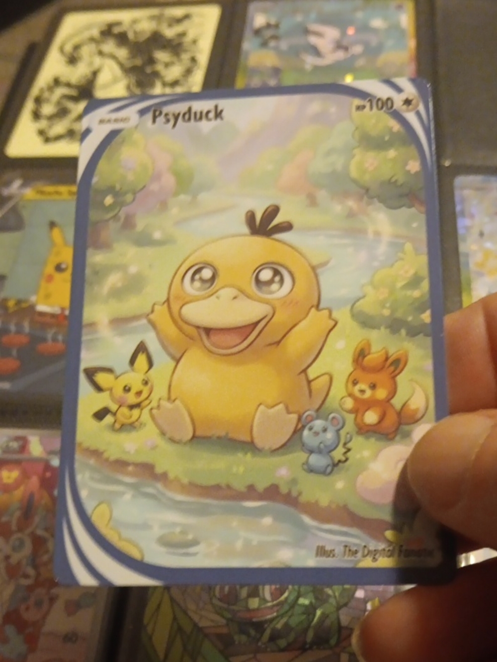 Psyduck Pokémon Holographic Card - Yellow Blue Art